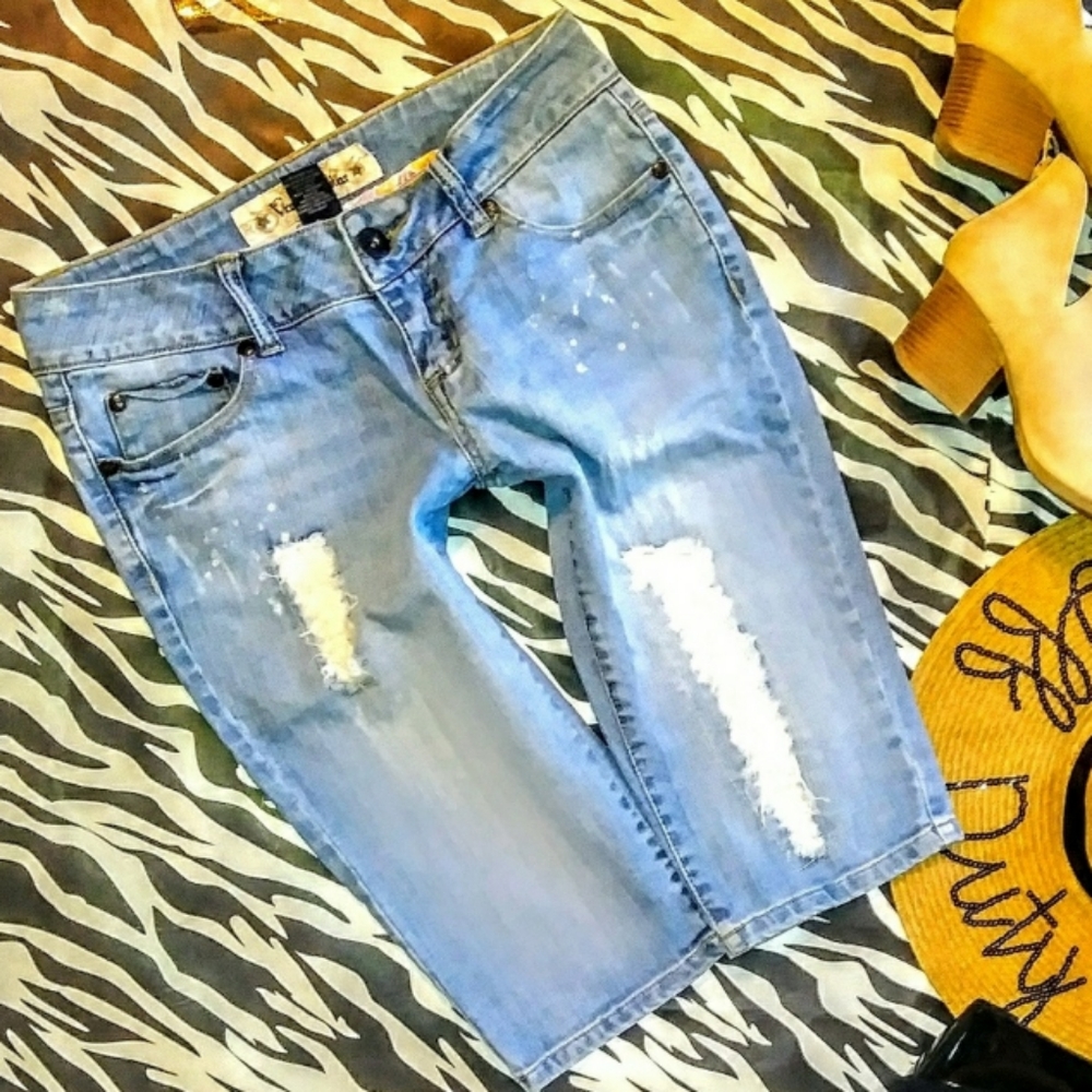Vanilla Star Shorts Size 3 Denim Bermuda NWOT - Picture 2 of 9